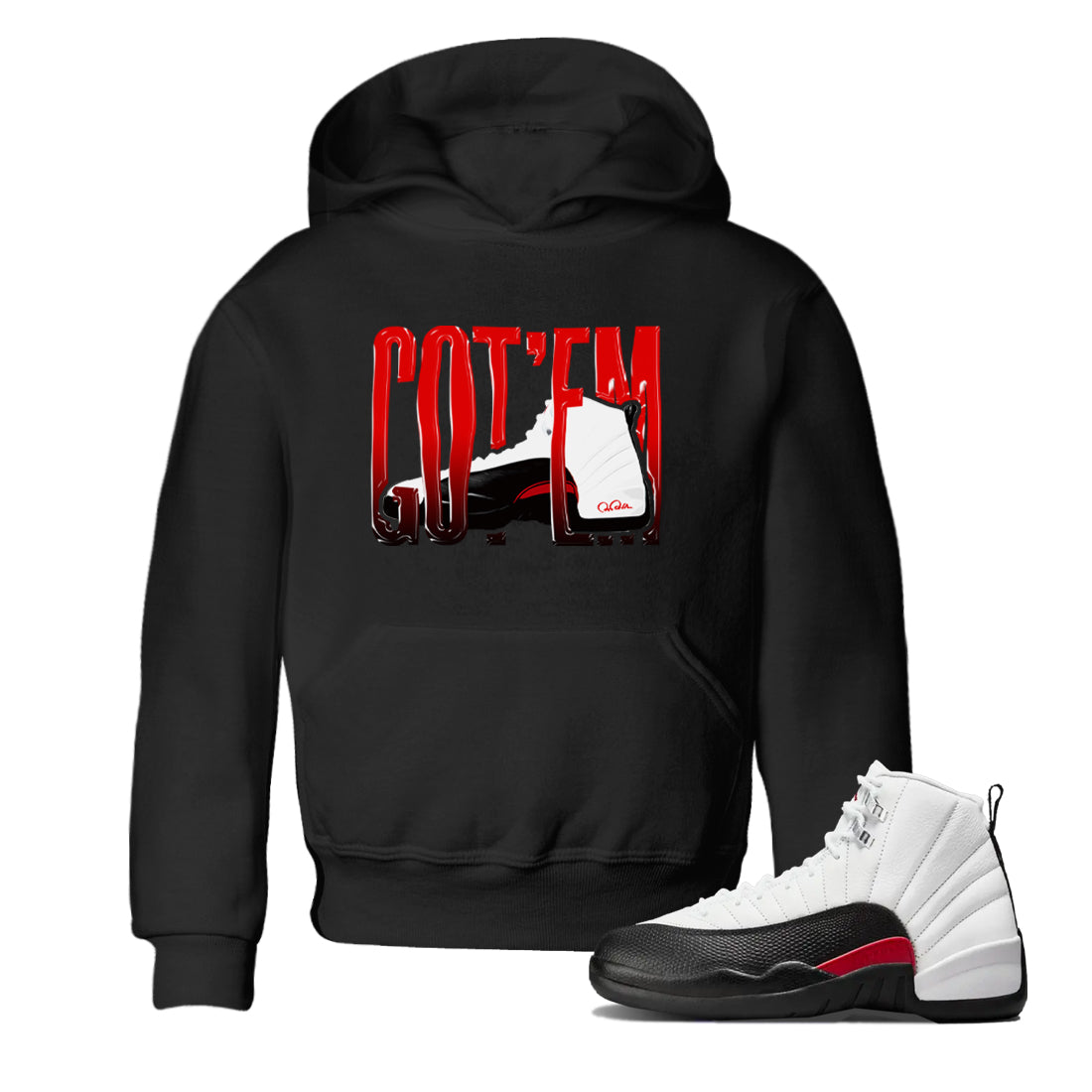 12s Taxi Flip shirts to match jordans Wiggling Gotem sneaker match tees Air Jordan 12 Taxi Flip Drip Gear Zone streetwear brand Baby and Youth Black 1 cotton tee