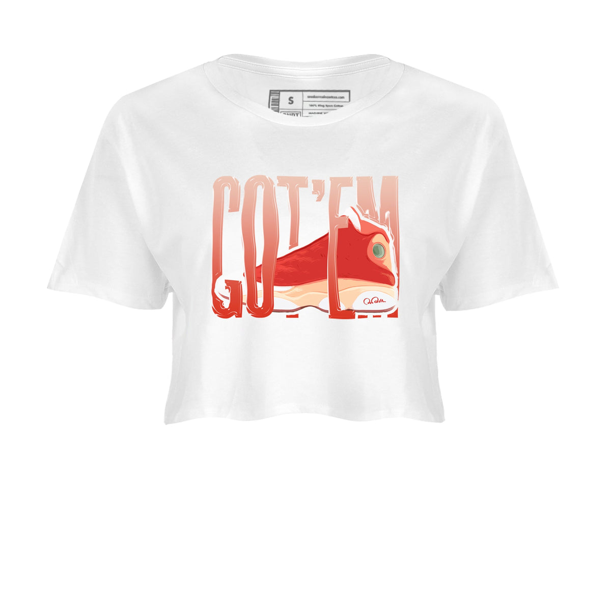 13s Dune Red shirts to match jordans Wiggling Gotem sneaker match tees Air Jordan 13 Dune Red Drip Gear Zone streetwear brand White 2 crop tee