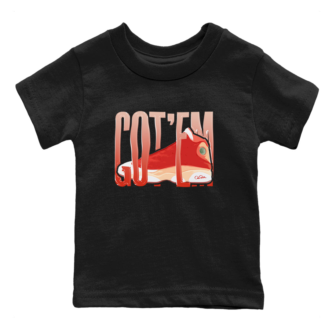 13s Dune Red shirts to match jordans Wiggling Gotem sneaker match tees Air Jordan 13 Dune Red Drip Gear Zone streetwear brand Baby and Youth Black 2 cotton tee