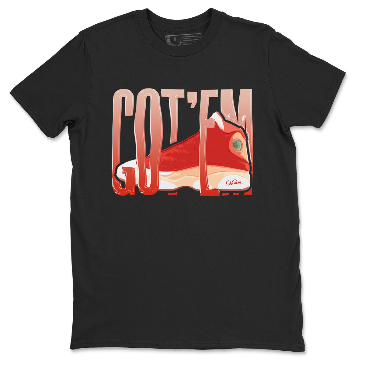 13s Dune Red shirts to match jordans Wiggling Gotem sneaker match tees Air Jordan 13 Dune Red Drip Gear Zone streetwear brand Black 2 unisex cotton tee