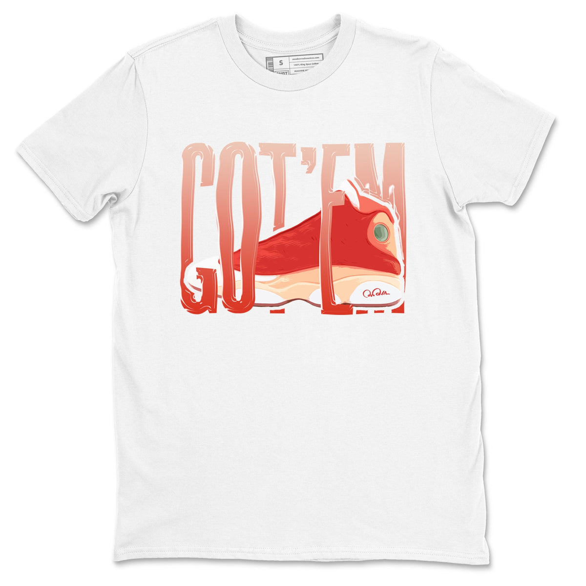 13s Dune Red shirts to match jordans Wiggling Gotem sneaker match tees Air Jordan 13 Dune Red Drip Gear Zone streetwear brand White 2 unisex cotton tee