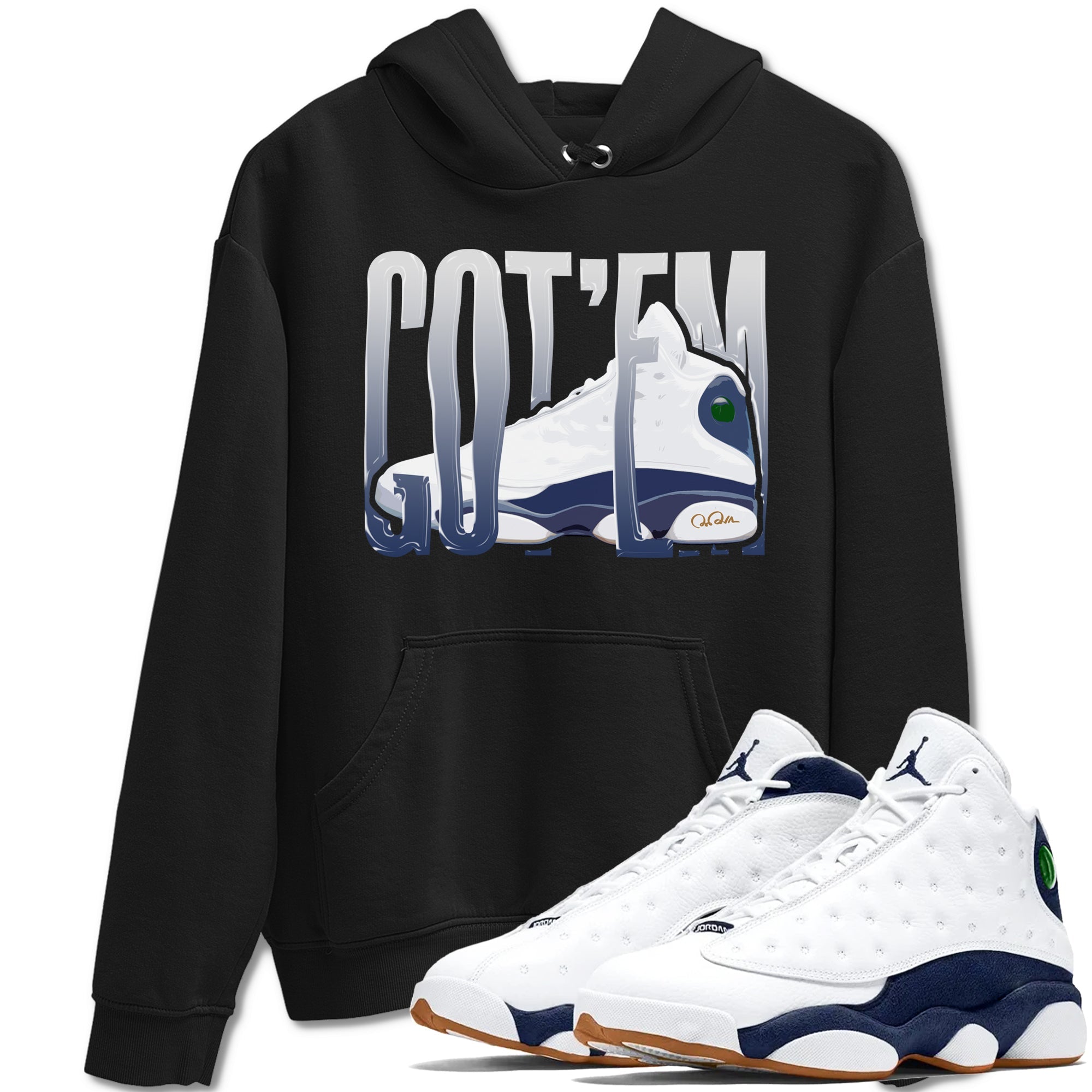 13s Midnight Navy shirts to match jordans Wiggling Gotem sneaker match tees Air Jordan 13 Midnight Navy match shoes to clothes Drip Gear Zone unisex cotton Black 1 shirts