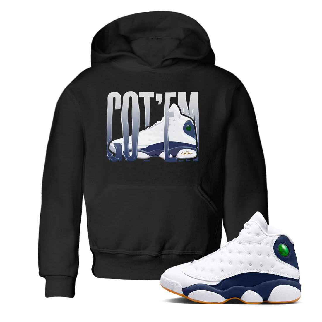 13s Midnight Navy shirts to match jordans Wiggling Gotem sneaker match tees Air Jordan 13 Midnight Navy match shoes to clothes Drip Gear Zone Youth Baby Black 1 tee