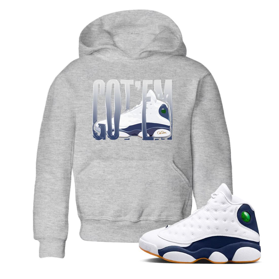 13s Midnight Navy shirts to match jordans Wiggling Gotem sneaker match tees Air Jordan 13 Midnight Navy match shoes to clothes Drip Gear Zone Youth Baby Heather Grey 1 tee