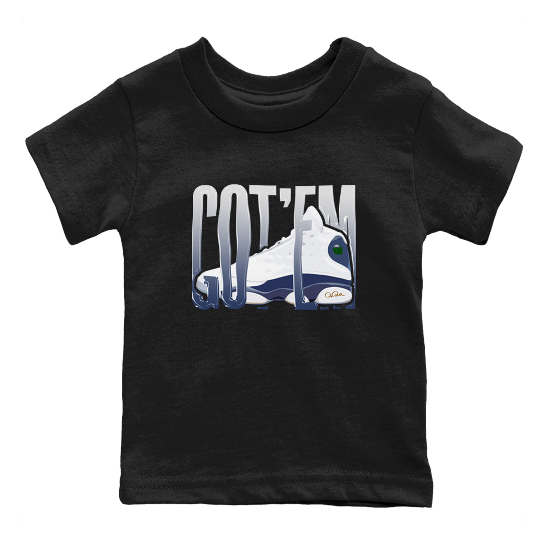 13s Midnight Navy shirts to match jordans Wiggling Gotem sneaker match tees Air Jordan 13 Midnight Navy match shoes to clothes Drip Gear Zone Youth Baby Black 2 tee
