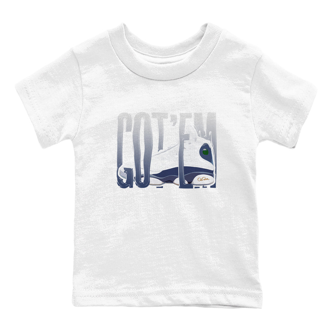 13s Midnight Navy shirts to match jordans Wiggling Gotem sneaker match tees Air Jordan 13 Midnight Navy match shoes to clothes Drip Gear Zone Youth Baby White 2 tee