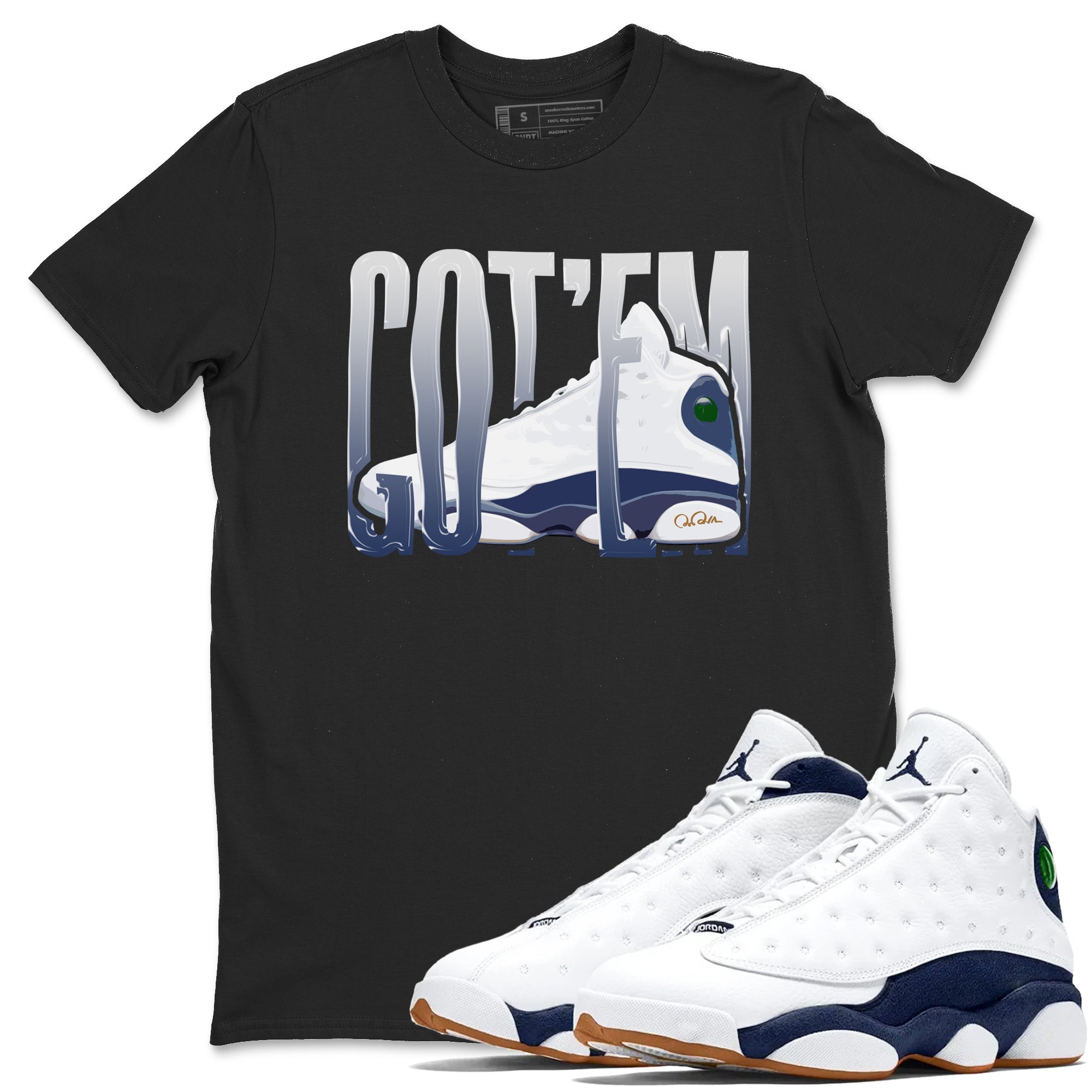 13s Midnight Navy shirts to match jordans Wiggling Gotem sneaker match tees Air Jordan 13 Midnight Navy match shoes to clothes Drip Gear Zone unisex cotton Black 1 shirts