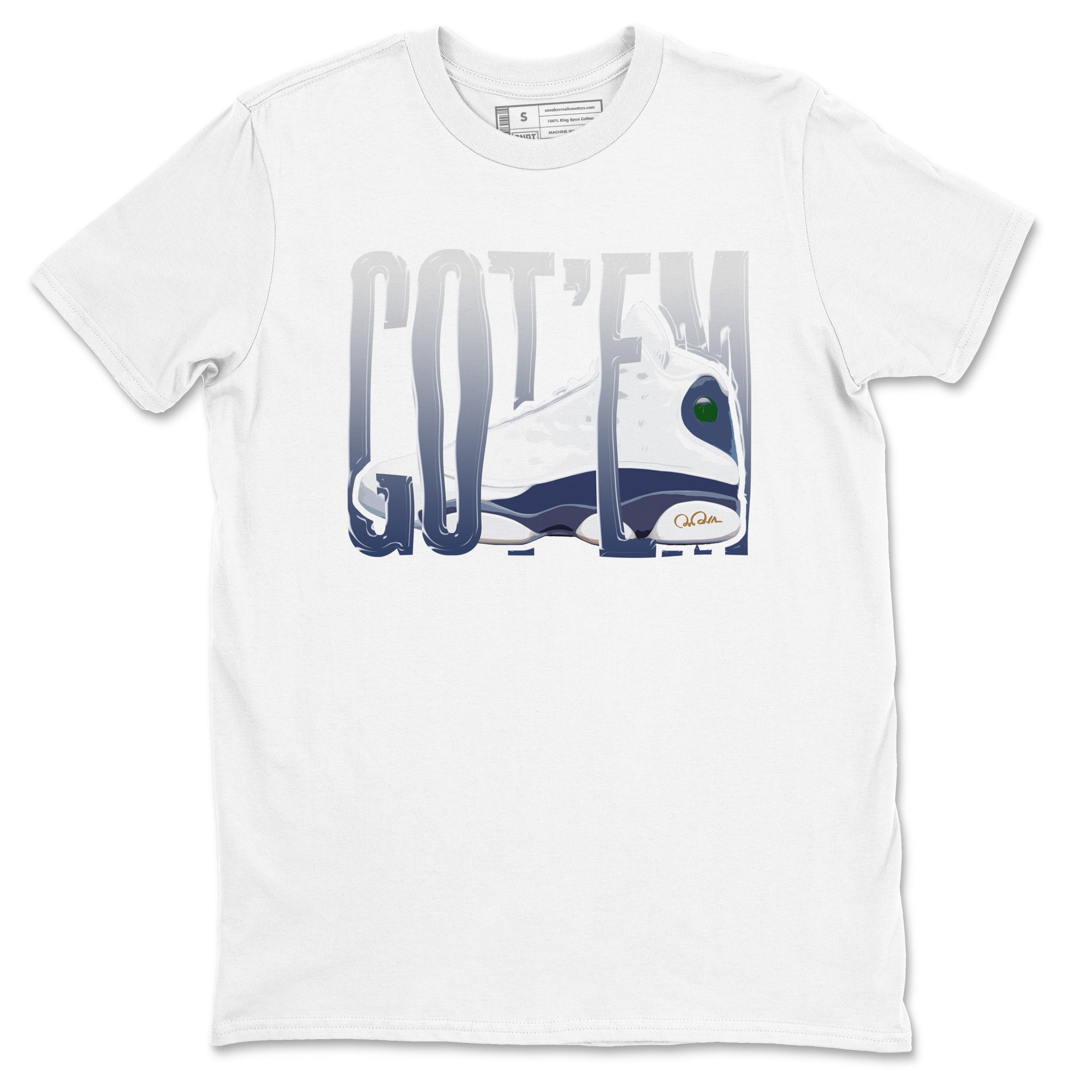 13s Midnight Navy shirts to match jordans Wiggling Gotem sneaker match tees Air Jordan 13 Midnight Navy match shoes to clothes Drip Gear Zone unisex cotton White 2 shirts