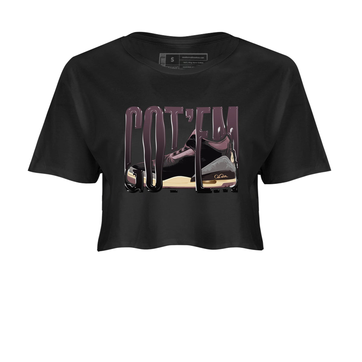 3s A Ma Maniere x Black shirts to match jordans Wiggling Gotem sneaker match tees A Ma Maniere x Air Jordan 3 “While You Were Sleeping”Sneaker Release Tees unisex cotton Black 2 Crop Shirts