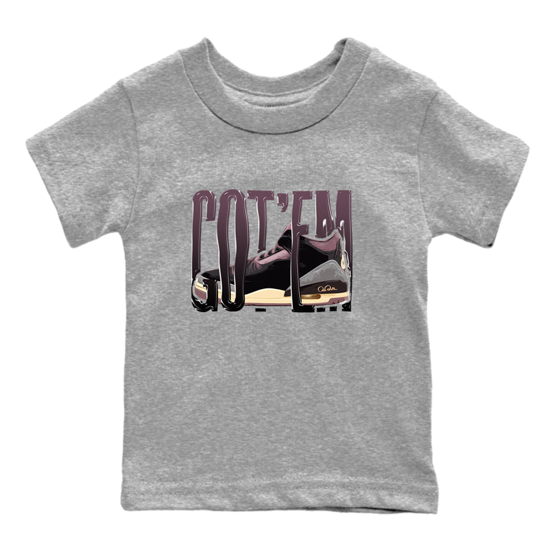 3s A Ma Maniere x Black shirts to match jordans Wiggling Gotem sneaker match tees A Ma Maniere x Air Jordan 3 “While You Were Sleeping”Sneaker Release Tees Youth Baby Heather Grey 2 crew neck shirts