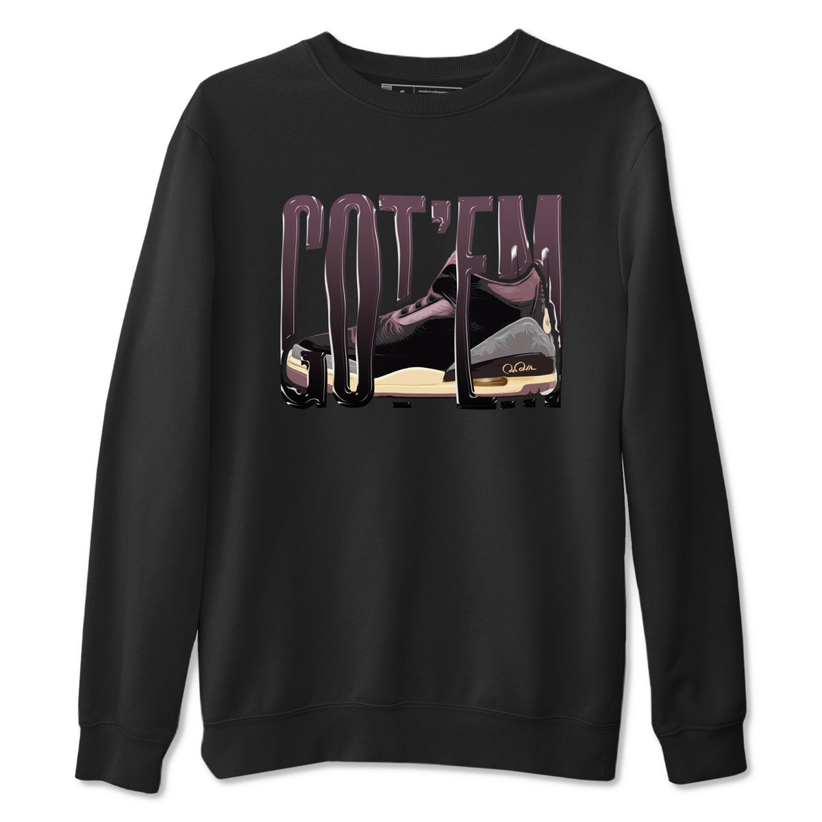 3s A Ma Maniere x Black shirts to match jordans Wiggling Gotem sneaker match tees A Ma Maniere x Air Jordan 3 “While You Were Sleeping”Sneaker Release Tees unisex cotton Black 2 crew neck shirts