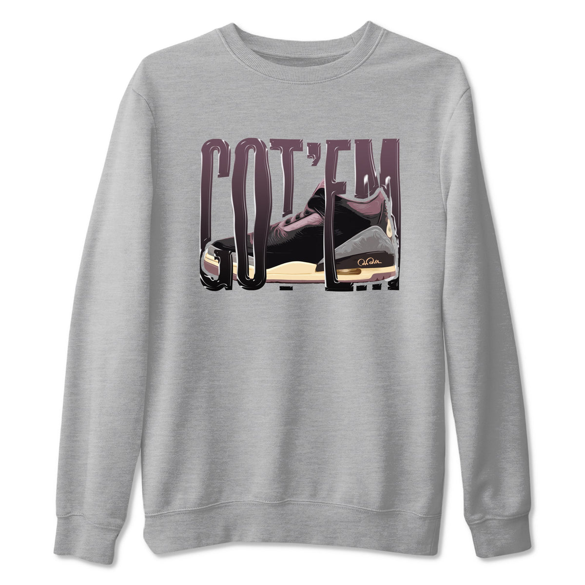 3s A Ma Maniere x Black shirts to match jordans Wiggling Gotem sneaker match tees A Ma Maniere x Air Jordan 3 “While You Were Sleeping”Sneaker Release Tees unisex cotton Heather Grey 2 crew neck shirts