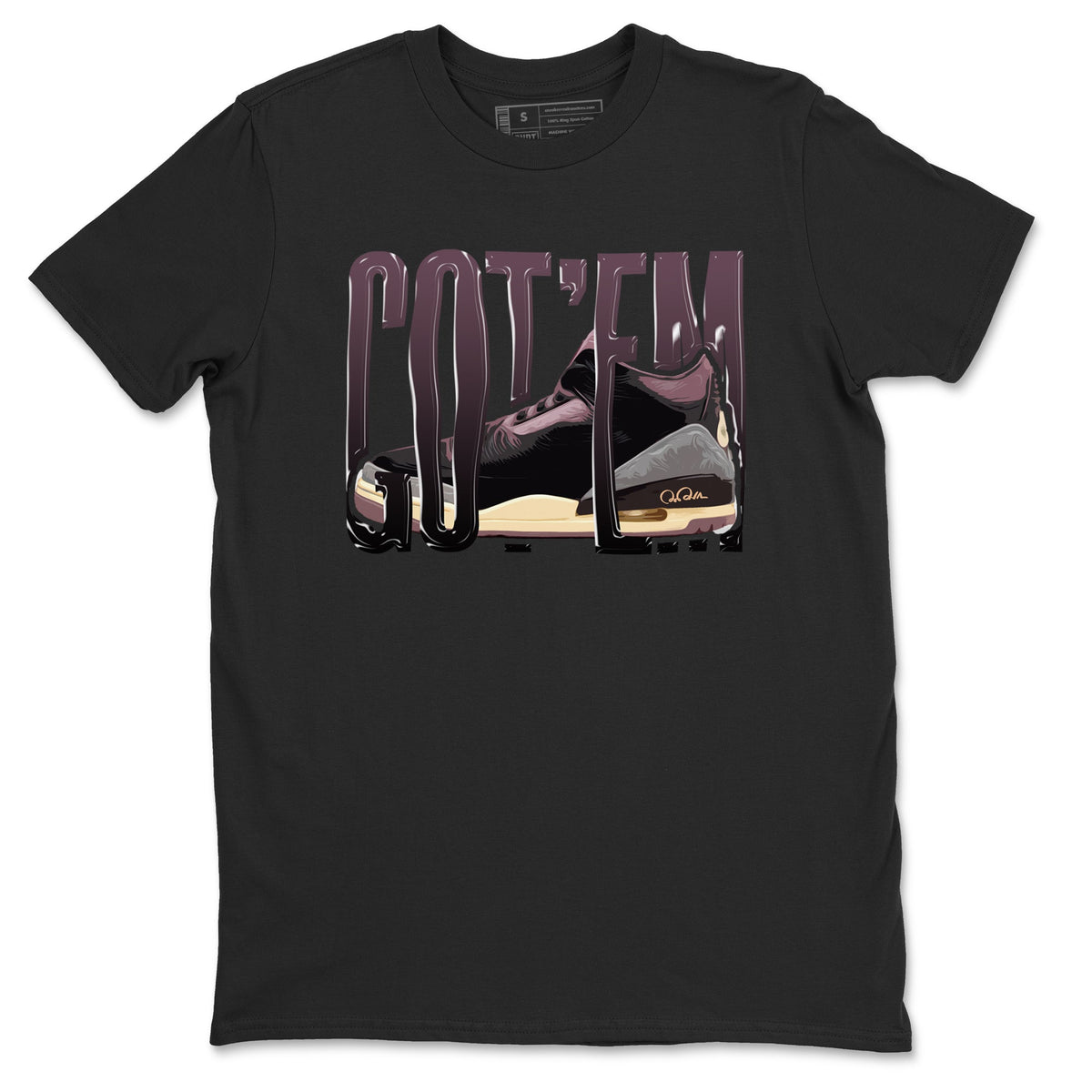 3s A Ma Maniere x Black shirts to match jordans Wiggling Gotem sneaker match tees A Ma Maniere x Air Jordan 3 “While You Were Sleeping”Sneaker Release Tees unisex cotton Black 2 crew neck shirts