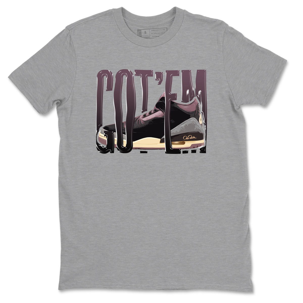 3s A Ma Maniere x Black shirts to match jordans Wiggling Gotem sneaker match tees A Ma Maniere x Air Jordan 3 “While You Were Sleeping”Sneaker Release Tees unisex cotton Heather Grey 2 crew neck shirts
