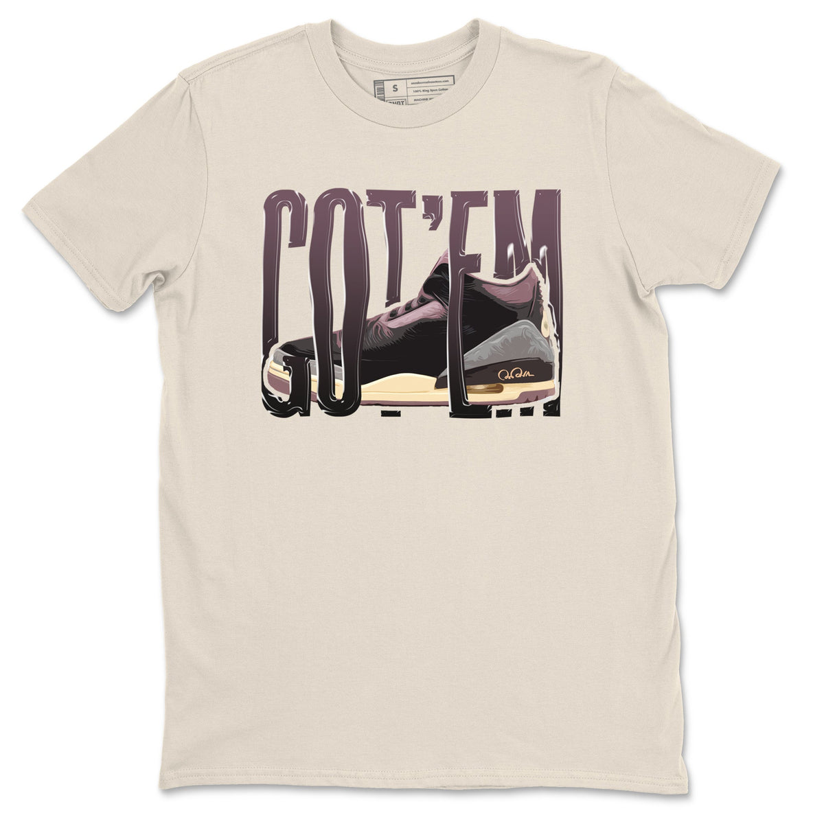 3s A Ma Maniere x Black shirts to match jordans Wiggling Gotem sneaker match tees A Ma Maniere x Air Jordan 3 “While You Were Sleeping”Sneaker Release Tees unisex cotton Natural 2 crew neck shirts