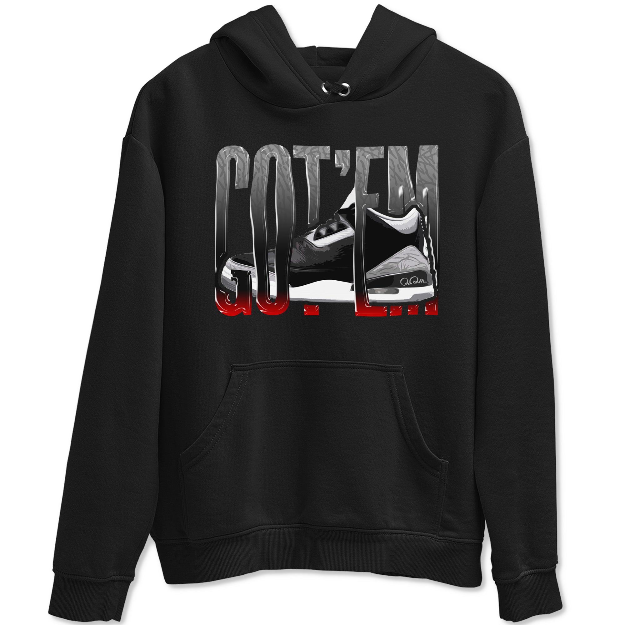 3s Black Cement shirts to match jordans Wiggling Gotem sneaker match tees Air Jordan 3 Black Cement match shoes to clothes Drip Gear Zone unisex cotton Black 2 shirts