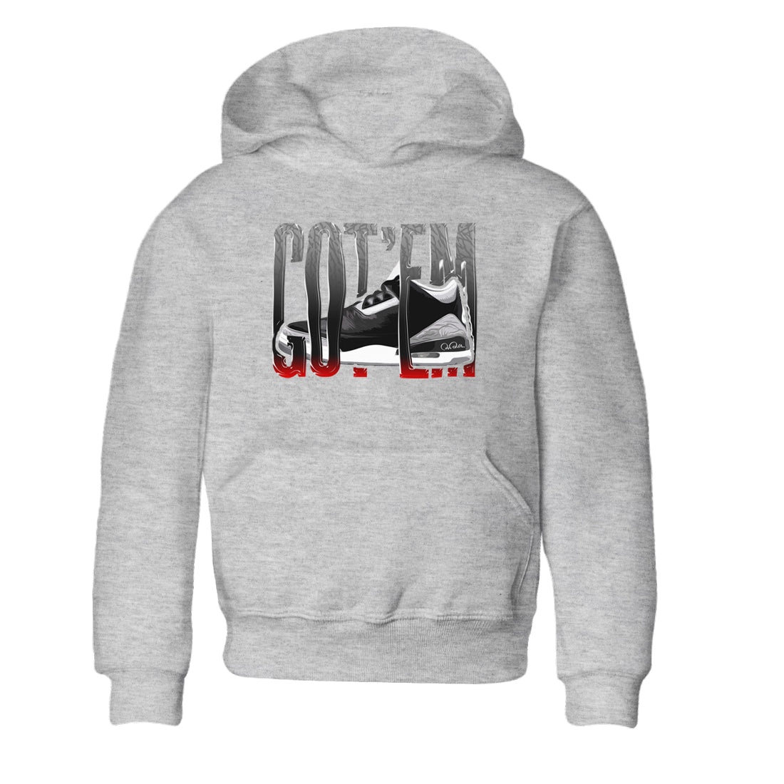 3s Black Cement shirts to match jordans Wiggling Gotem sneaker match tees Air Jordan 3 Black Cement match shoes to clothes Drip Gear Zone Youth Baby Heather Grey 2 tee