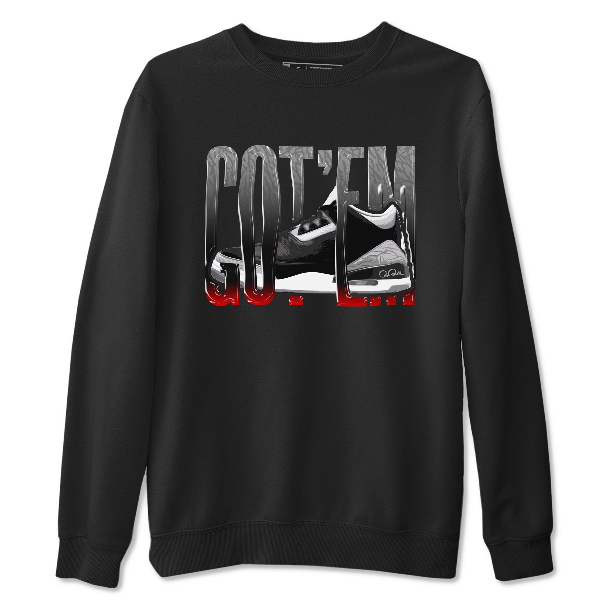3s Black Cement shirts to match jordans Wiggling Gotem sneaker match tees Air Jordan 3 Black Cement match shoes to clothes Drip Gear Zone unisex cotton Black 2 shirts
