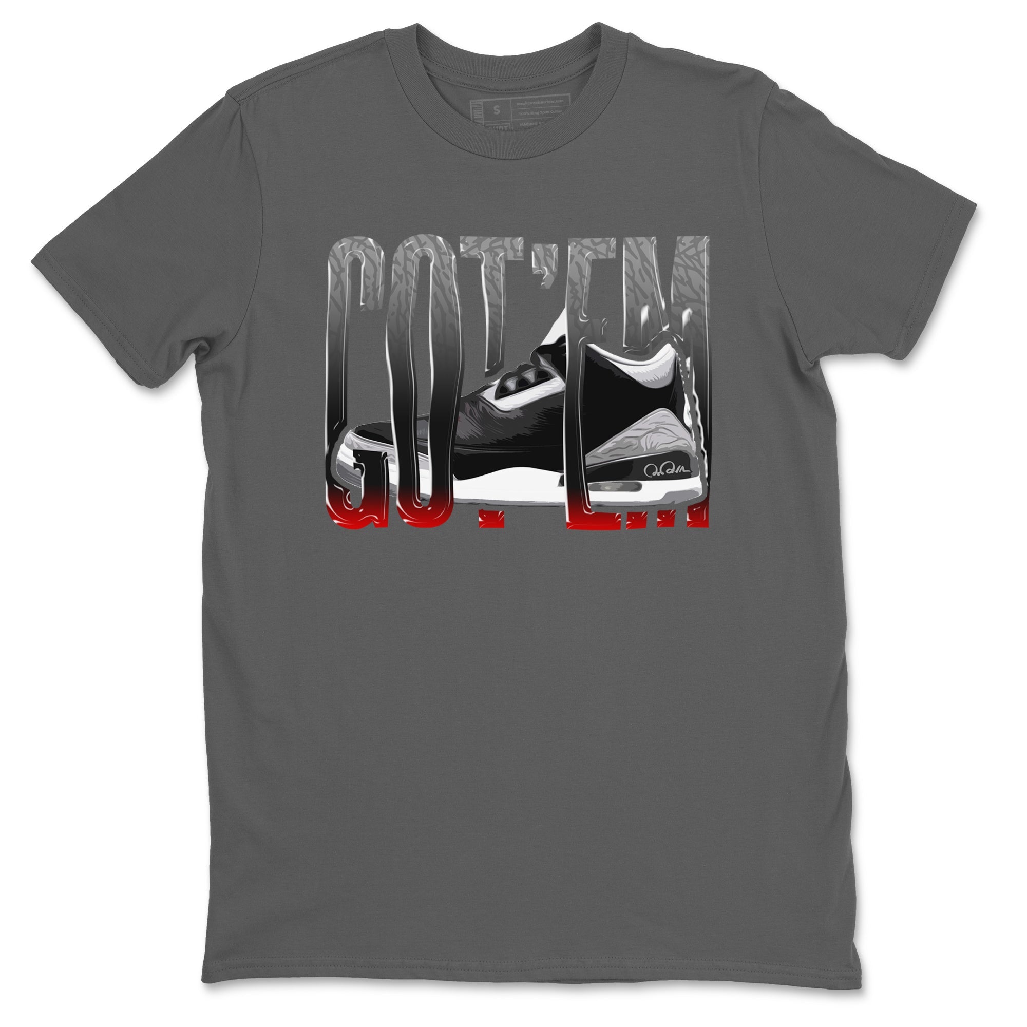 3s Black Cement shirts to match jordans Wiggling Gotem sneaker match tees Air Jordan 3 Black Cement match shoes to clothes Drip Gear Zone unisex cotton Cool Grey 2 shirts