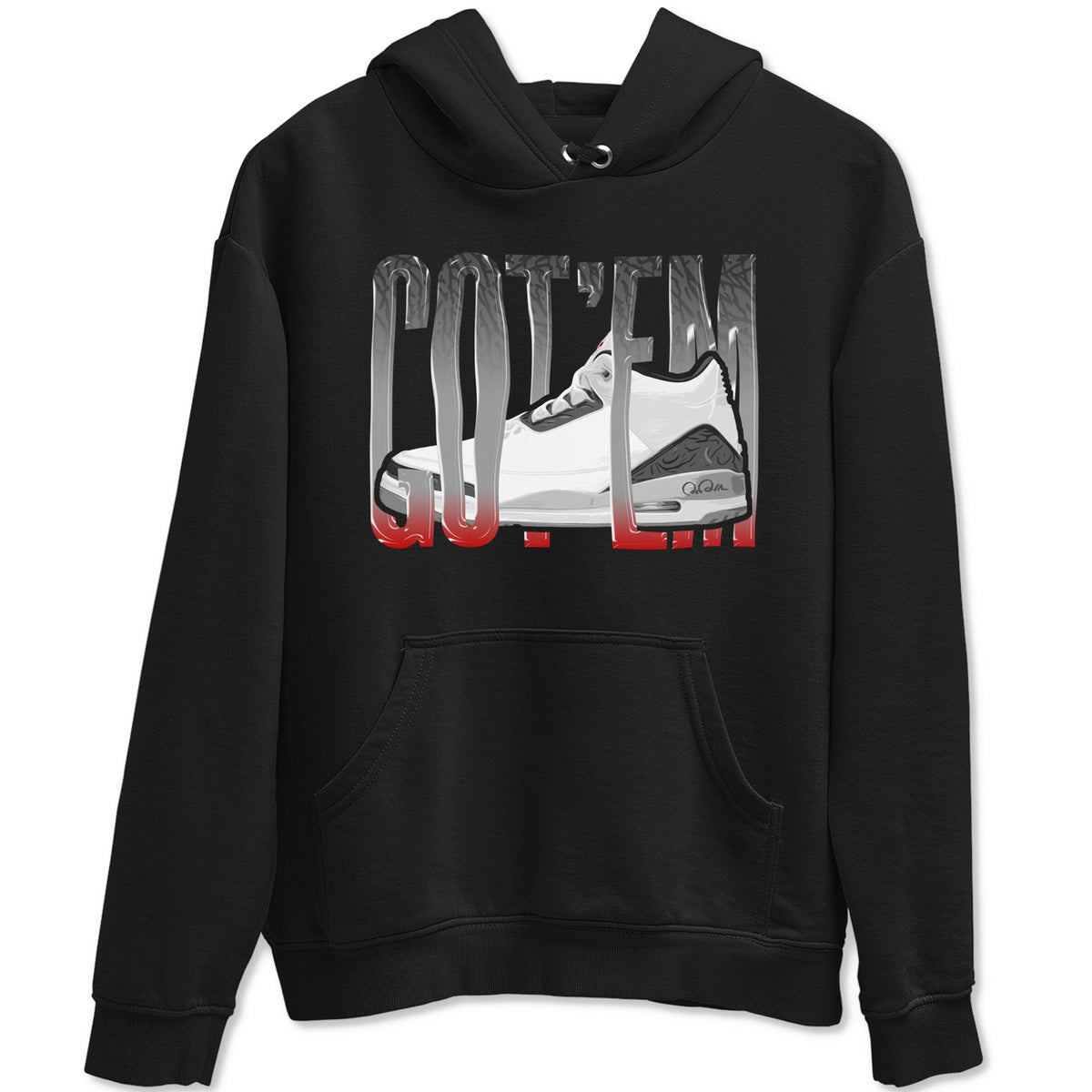 3s Cement Grey shirts to match jordans Wiggling Gotem sneaker match tees Air Jordan 3 Cement Grey Drip Gear Zone unisex cotton Black 2 crew neck shirts