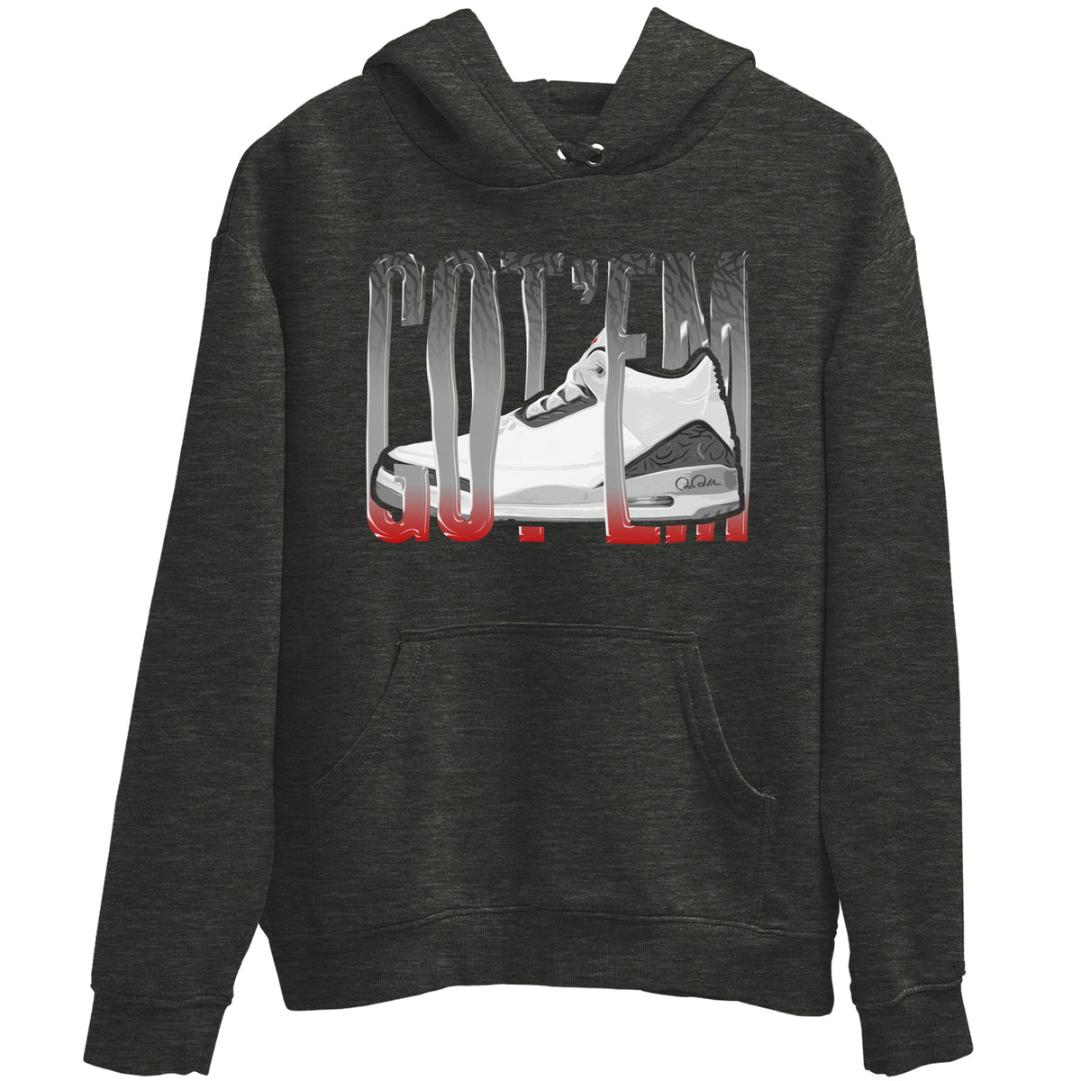 3s Cement Grey shirts to match jordans Wiggling Gotem sneaker match tees Air Jordan 3 Cement Grey Drip Gear Zone unisex cotton Charcoal Heather 2 crew neck shirts