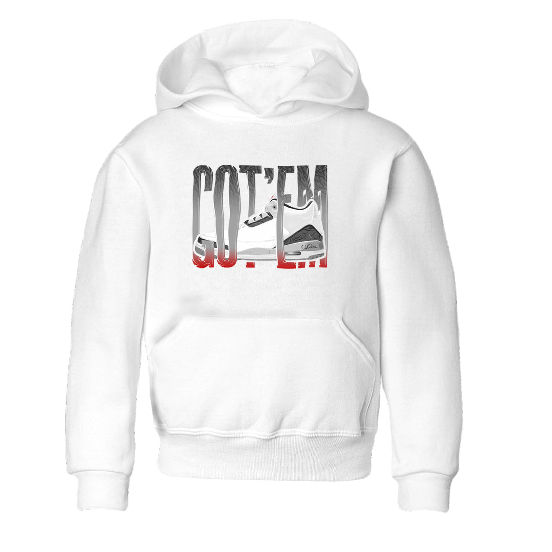 3s Cement Grey shirts to match jordans Wiggling Gotem sneaker match tees Air Jordan 3 Cement Grey Drip Gear Zone Youth Baby White 2 crew neck shirts