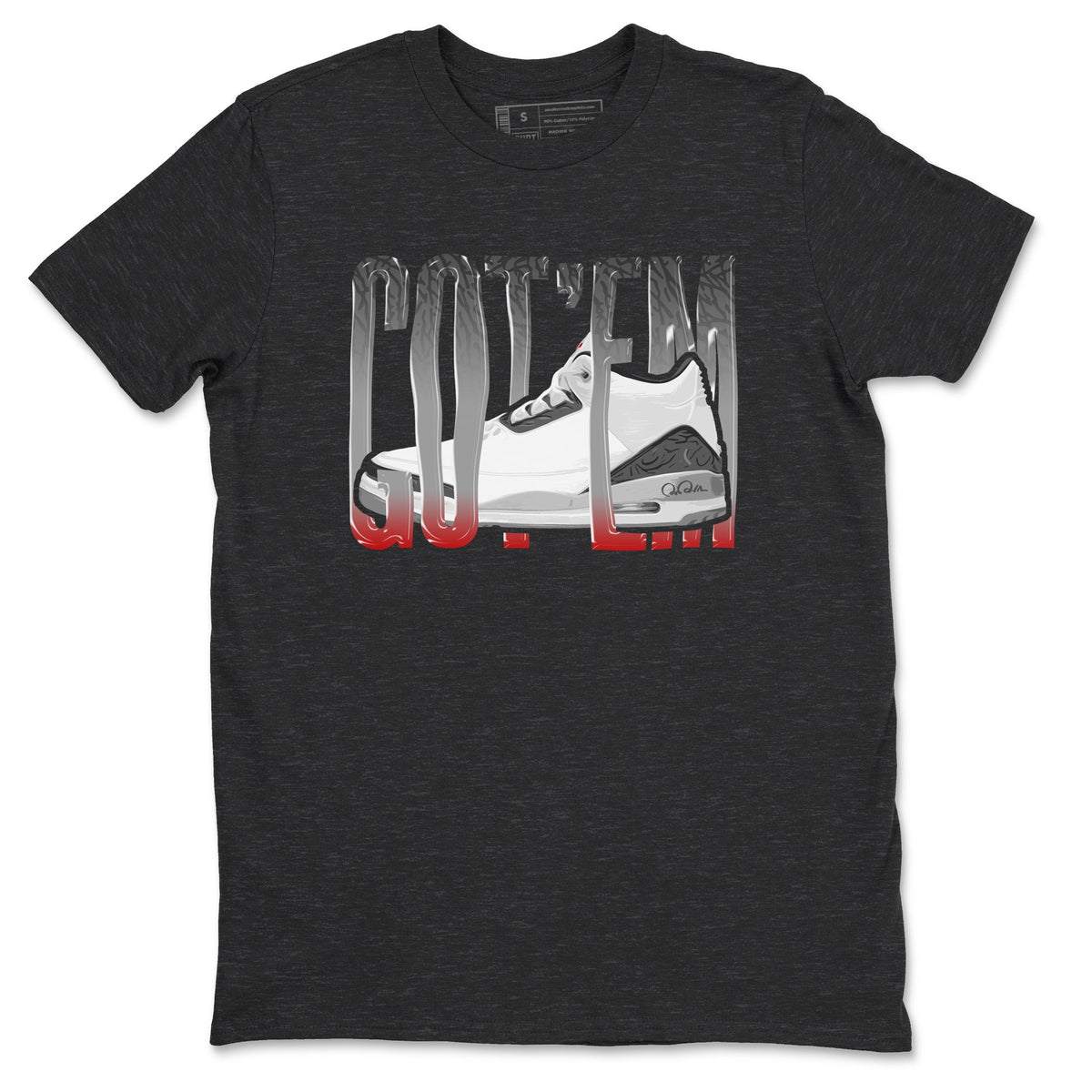 3s Cement Grey shirts to match jordans Wiggling Gotem sneaker match tees Air Jordan 3 Cement Grey Drip Gear Zone unisex cotton Charcoal Heather 2 crew neck shirts