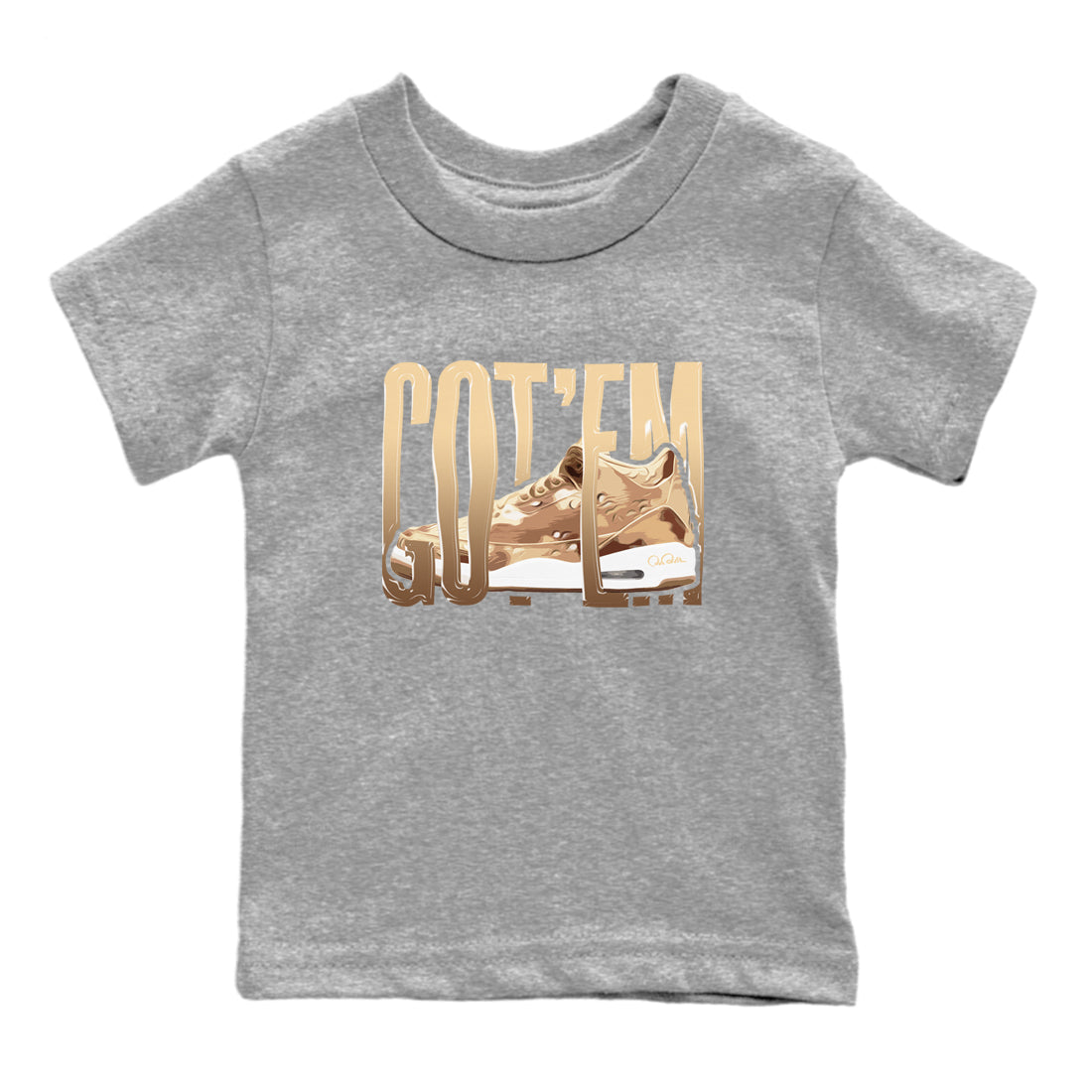AJ3 Desert Camo shirts to match jordans Wiggling Gotem sneaker match tees Air Jordan 3 Desert Camo Drip Gear Zone streetwear brand Baby and Youth Heather Grey 2 cotton tee