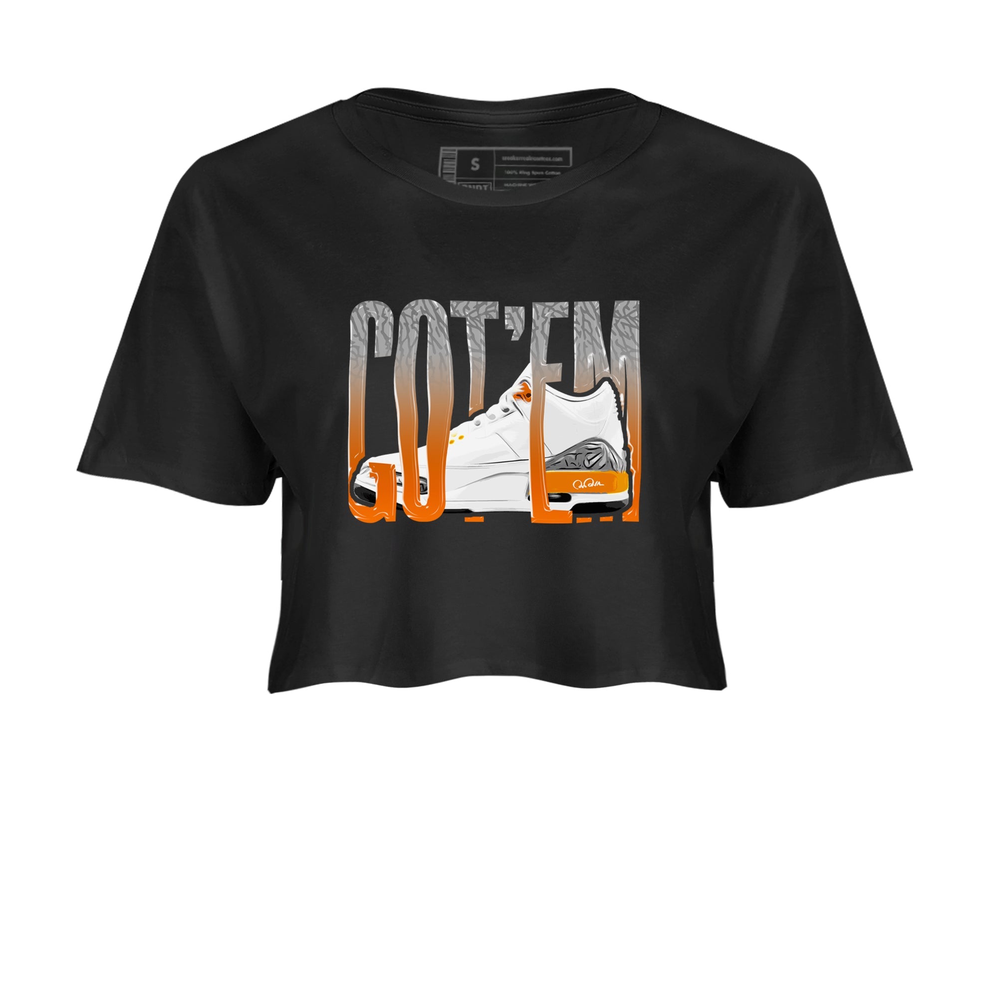 3s Georgia Peach shirt to match jordans Wiggling Gotem sneaker tees Air Jordan 3 Georgia Peach Drip Gear Zone Black 2 crop length shirt
