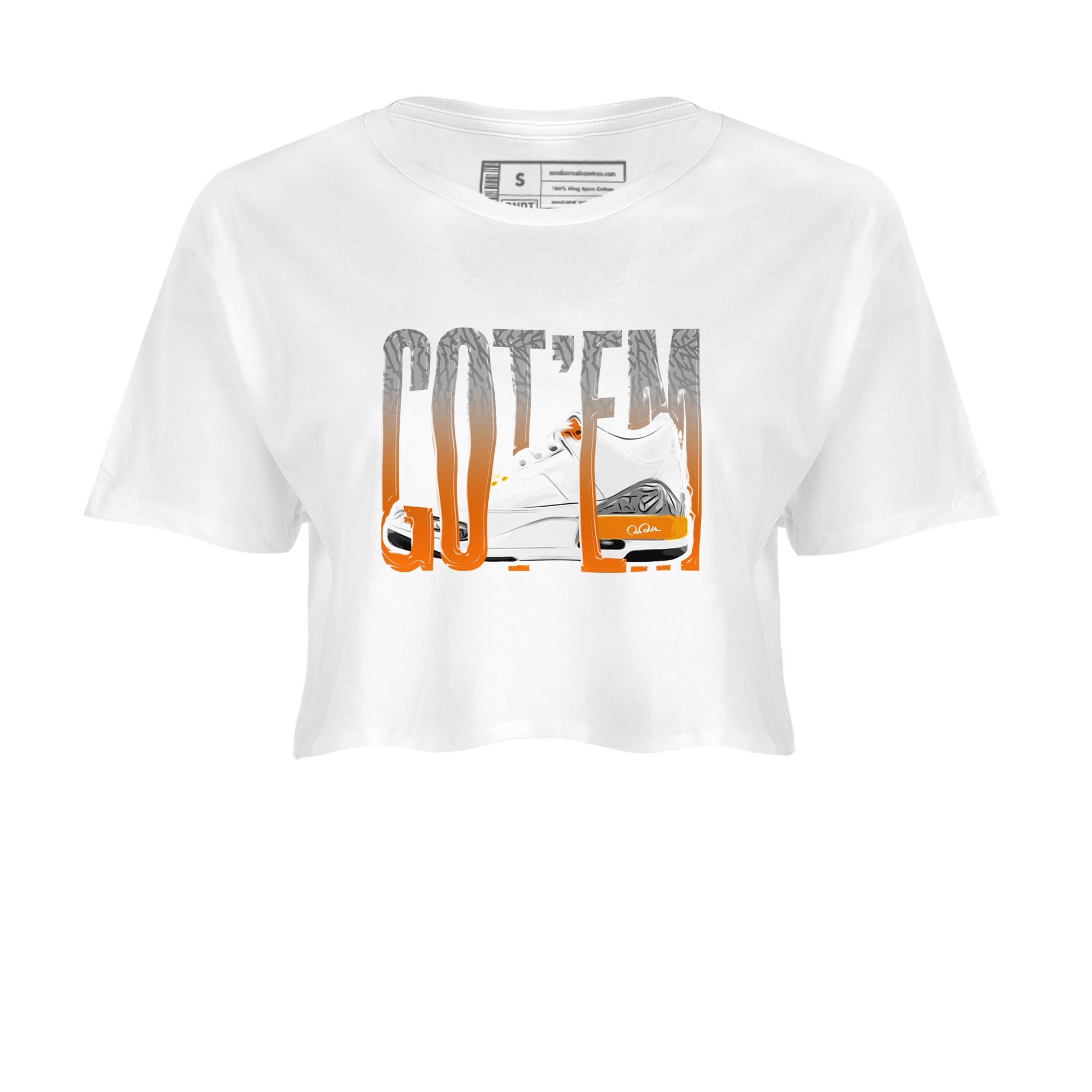 3s Georgia Peach shirt to match jordans Wiggling Gotem sneaker tees Air Jordan 3 Georgia Peach Drip Gear Zone White 2 crop length shirt