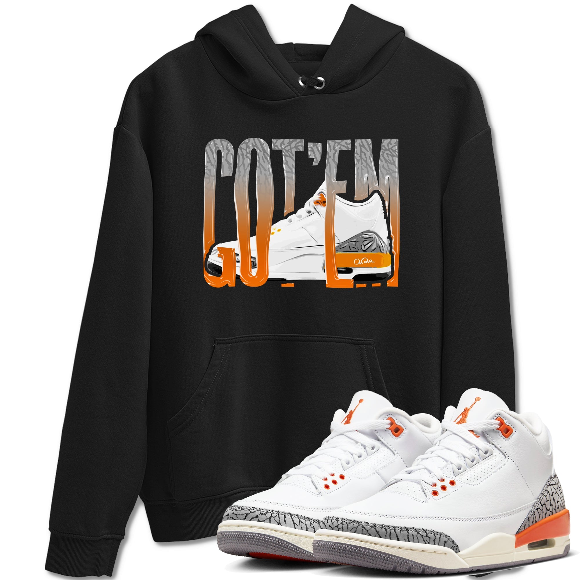 3s Georgia Peach shirt to match jordans Wiggling Gotem sneaker tees Air Jordan 3 Georgia Peach Drip Gear Zone unisex cotton Black 1 crew neck shirt