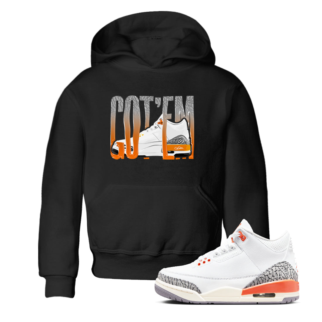 3s Georgia Peach shirt to match jordans Wiggling Gotem sneaker tees Air Jordan 3 Georgia Peach Drip Gear Zone baby toddler Black 1 cotton Shirt