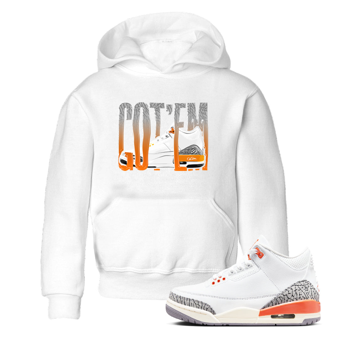 3s Georgia Peach shirt to match jordans Wiggling Gotem sneaker tees Air Jordan 3 Georgia Peach Drip Gear Zone baby toddler White 1 cotton Shirt