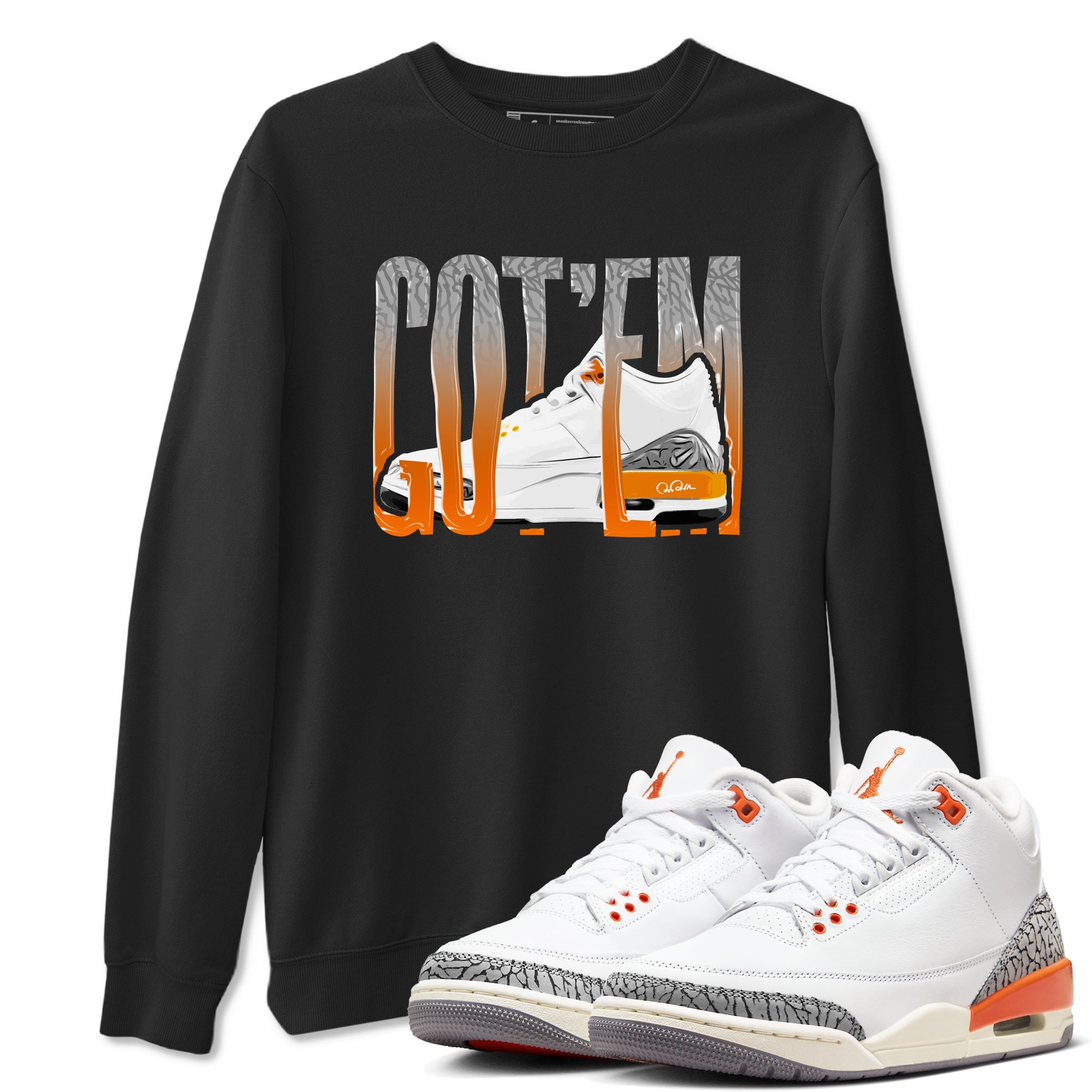 3s Georgia Peach shirt to match jordans Wiggling Gotem sneaker tees Air Jordan 3 Georgia Peach Drip Gear Zone unisex cotton Black 1 crew neck shirt