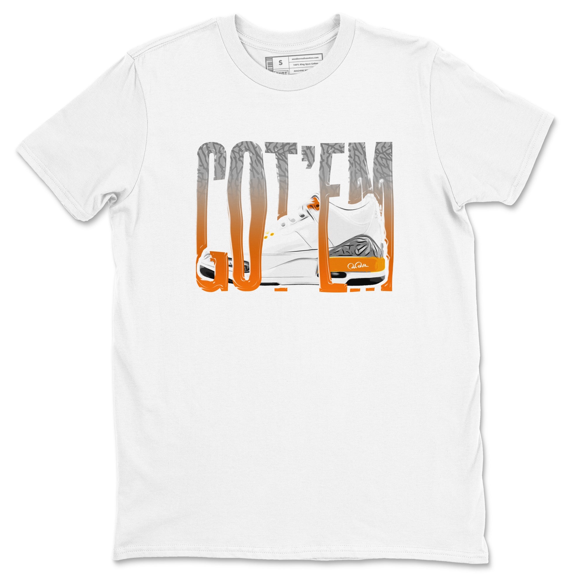 3s Georgia Peach shirt to match jordans Wiggling Gotem sneaker tees Air Jordan 3 Georgia Peach Drip Gear Zone unisex cotton White 2 crew neck shirt