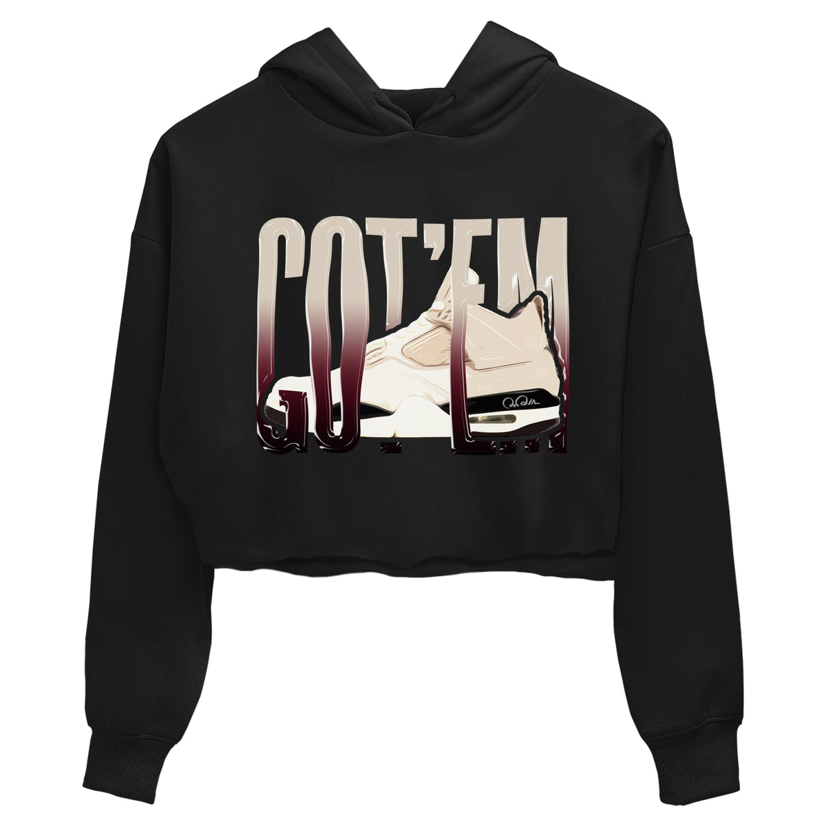 4s A Ma Maniere x Fossil Stone shirts to match jordans Wiggling Gotem sneaker match tees Air Jordan 4 A Ma Maniere x Fossil Stone match shoes to clothes Drip Gear Zone unisex cotton Black 2 crop tee