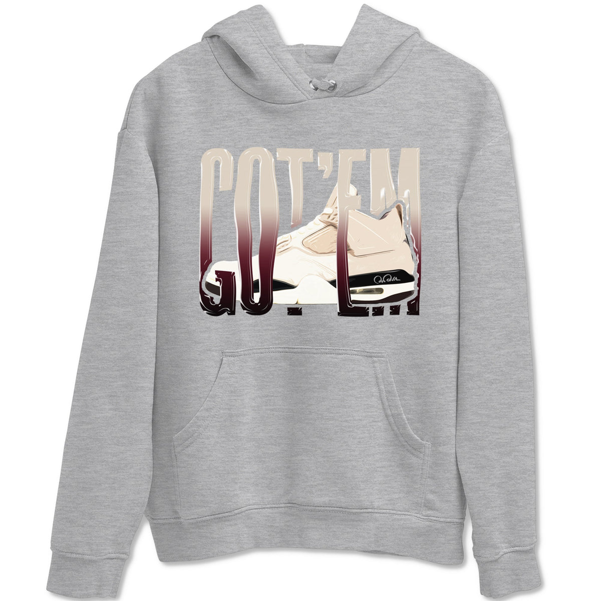 4s A Ma Maniere x Fossil Stone shirts to match jordans Wiggling Gotem sneaker match tees Air Jordan 4 A Ma Maniere x Fossil Stone match shoes to clothes Drip Gear Zone unisex cotton Heather Grey 2 shirts