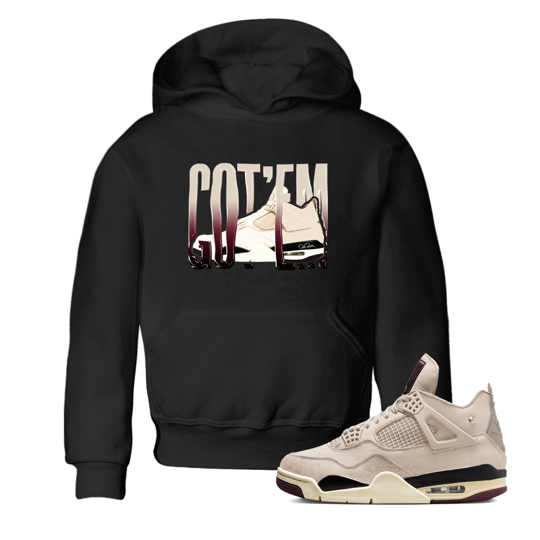 4s A Ma Maniere x Fossil Stone shirts to match jordans Wiggling Gotem sneaker match tees Air Jordan 4 A Ma Maniere x Fossil Stone match shoes to clothes Drip Gear Zone Youth Baby Black 1 tee