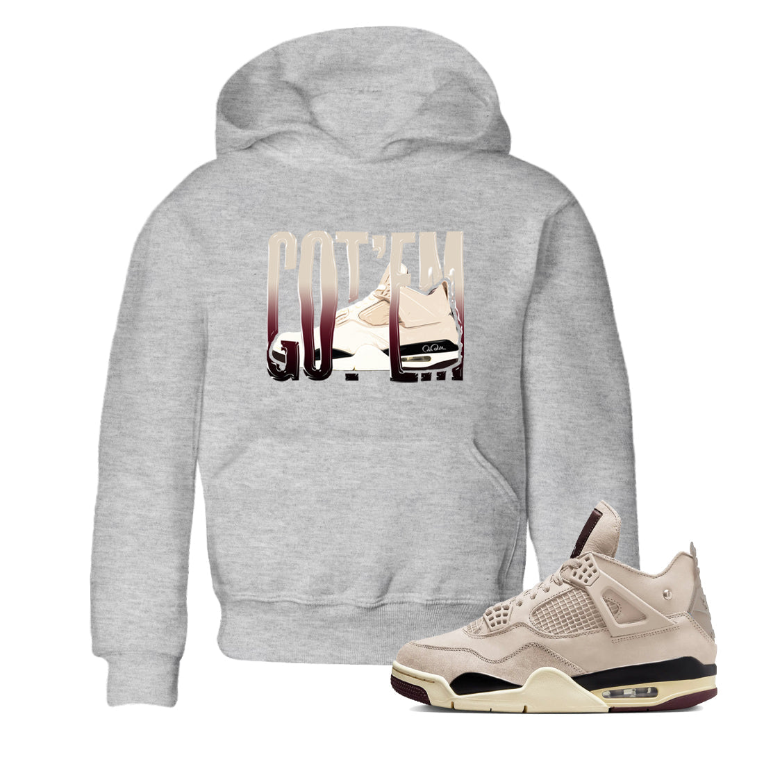 4s A Ma Maniere x Fossil Stone shirts to match jordans Wiggling Gotem sneaker match tees Air Jordan 4 A Ma Maniere x Fossil Stone match shoes to clothes Drip Gear Zone Youth Baby Heather Grey 1 tee