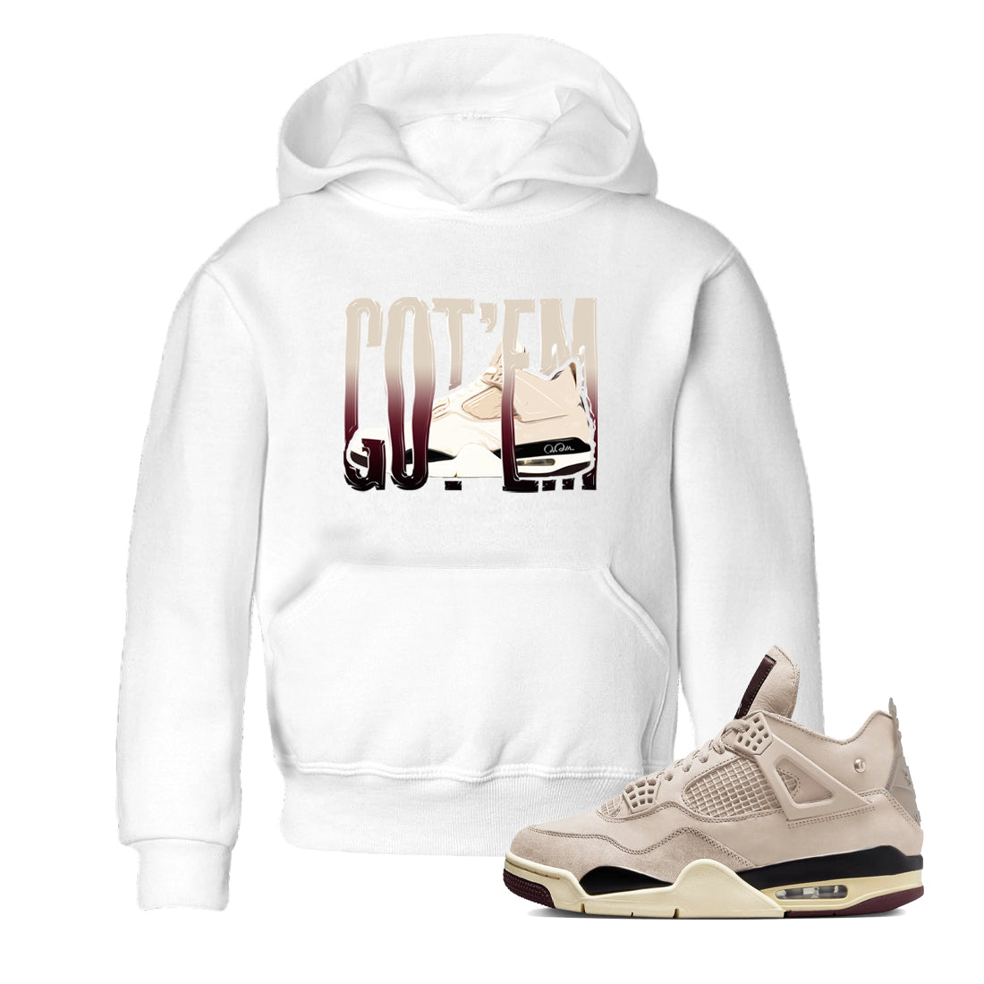 4s A Ma Maniere x Fossil Stone shirts to match jordans Wiggling Gotem sneaker match tees Air Jordan 4 A Ma Maniere x Fossil Stone match shoes to clothes Drip Gear Zone Youth Baby White 1 tee