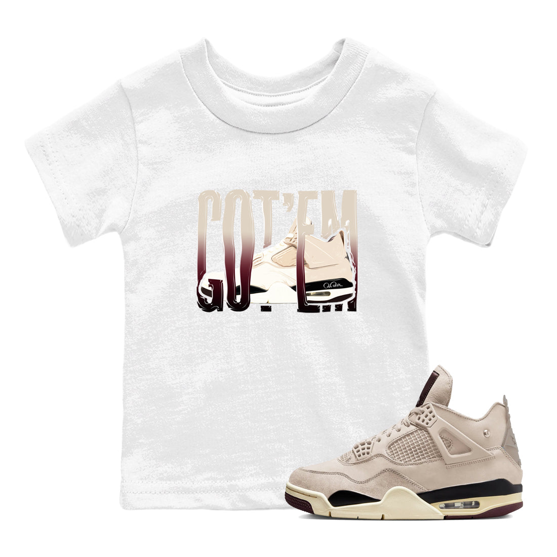4s A Ma Maniere x Fossil Stone shirts to match jordans Wiggling Gotem sneaker match tees Air Jordan 4 A Ma Maniere x Fossil Stone match shoes to clothes Drip Gear Zone Youth Baby White 1 tee