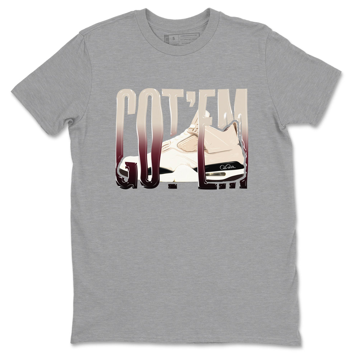 4s A Ma Maniere x Fossil Stone shirts to match jordans Wiggling Gotem sneaker match tees Air Jordan 4 A Ma Maniere x Fossil Stone match shoes to clothes Drip Gear Zone unisex cotton Heather Grey 2 shirts