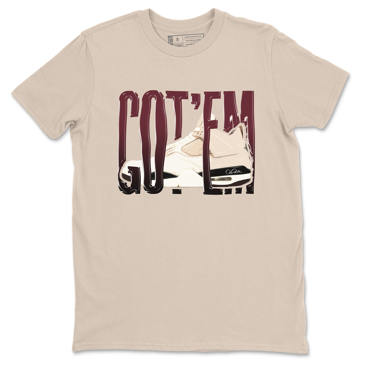 4s A Ma Maniere x Fossil Stone shirts to match jordans Wiggling Gotem sneaker match tees Air Jordan 4 A Ma Maniere x Fossil Stone match shoes to clothes Drip Gear Zone unisex cotton Sand 2 shirts