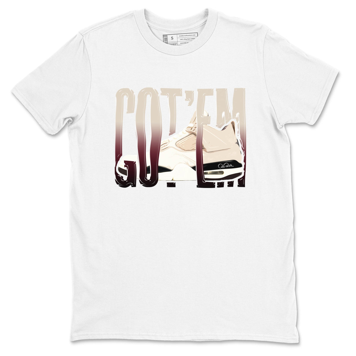 4s A Ma Maniere x Fossil Stone shirts to match jordans Wiggling Gotem sneaker match tees Air Jordan 4 A Ma Maniere x Fossil Stone match shoes to clothes Drip Gear Zone unisex cotton White 2 shirts