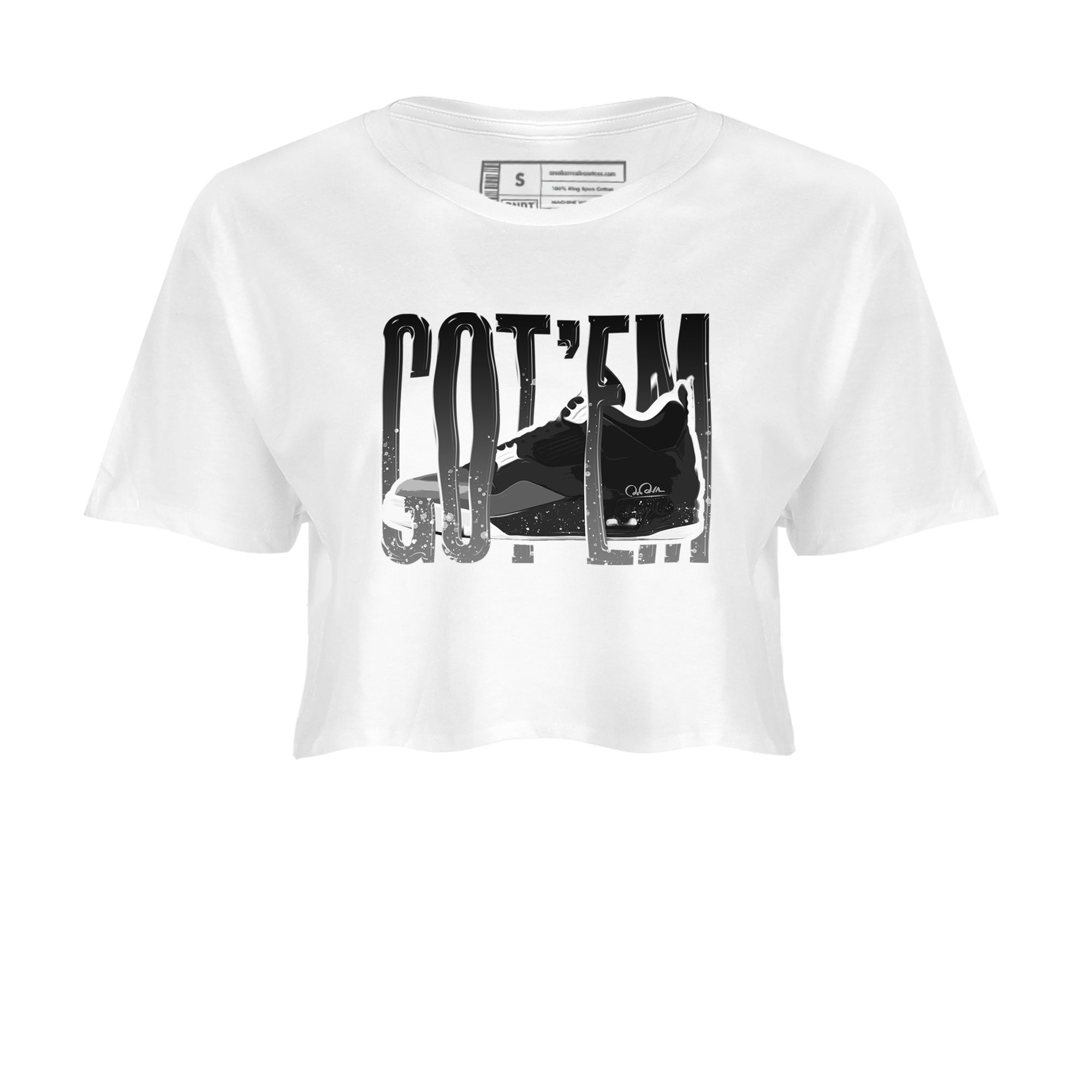 4s Fear shirts to match jordans Wiggling Gotem sneaker match tees Air Jordan 4 Fear match shoes to clothes Drip Gear Zone unisex cotton White 2 crop tee