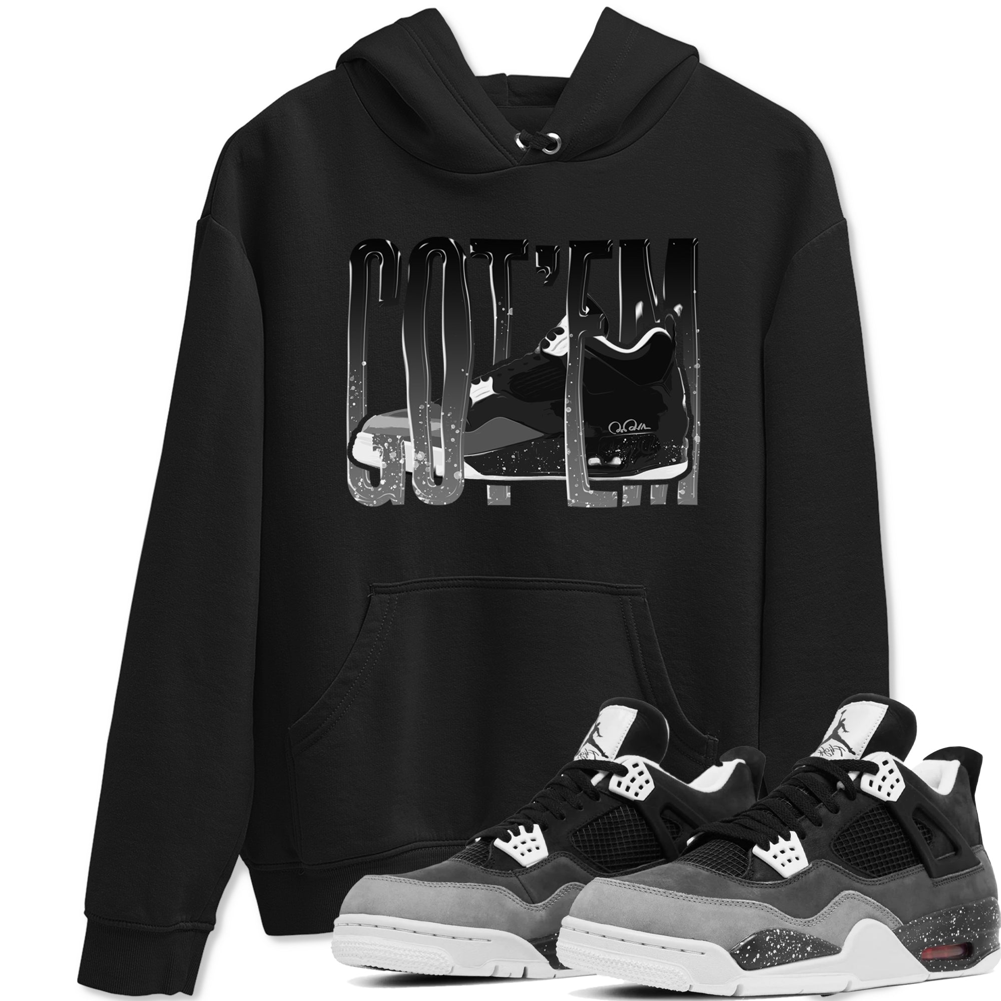 4s Fear shirts to match jordans Wiggling Gotem sneaker match tees Air Jordan 4 Fear match shoes to clothes Drip Gear Zone unisex cotton Black 1 shirts