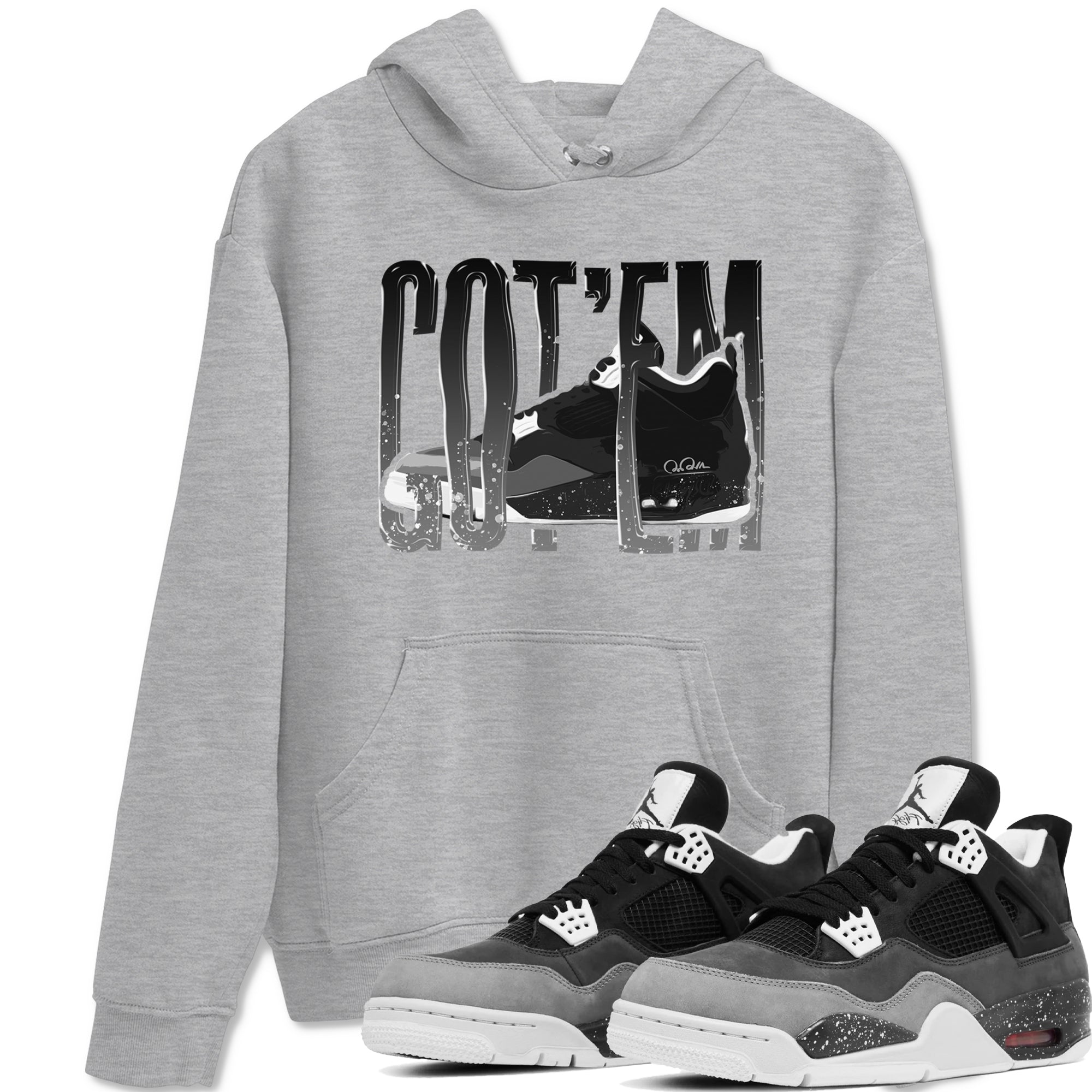 4s Fear shirts to match jordans Wiggling Gotem sneaker match tees Air Jordan 4 Fear match shoes to clothes Drip Gear Zone unisex cotton Heather Grey 1 shirts
