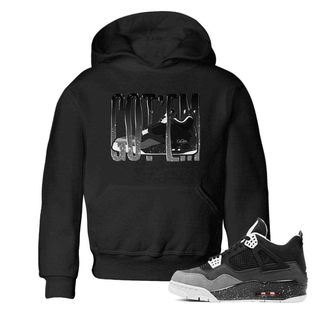 4s Fear shirts to match jordans Wiggling Gotem sneaker match tees Air Jordan 4 Fear match shoes to clothes Drip Gear Zone Youth Baby Black 1 tee