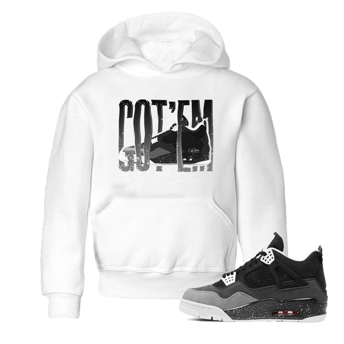 4s Fear shirts to match jordans Wiggling Gotem sneaker match tees Air Jordan 4 Fear match shoes to clothes Drip Gear Zone Youth Baby White 1 tee