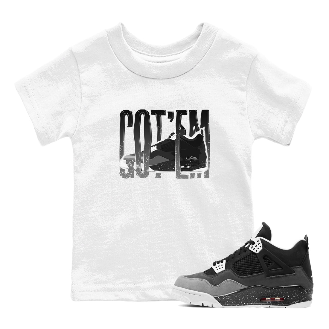 4s Fear shirts to match jordans Wiggling Gotem sneaker match tees Air Jordan 4 Fear match shoes to clothes Drip Gear Zone Youth Baby White 1 tee